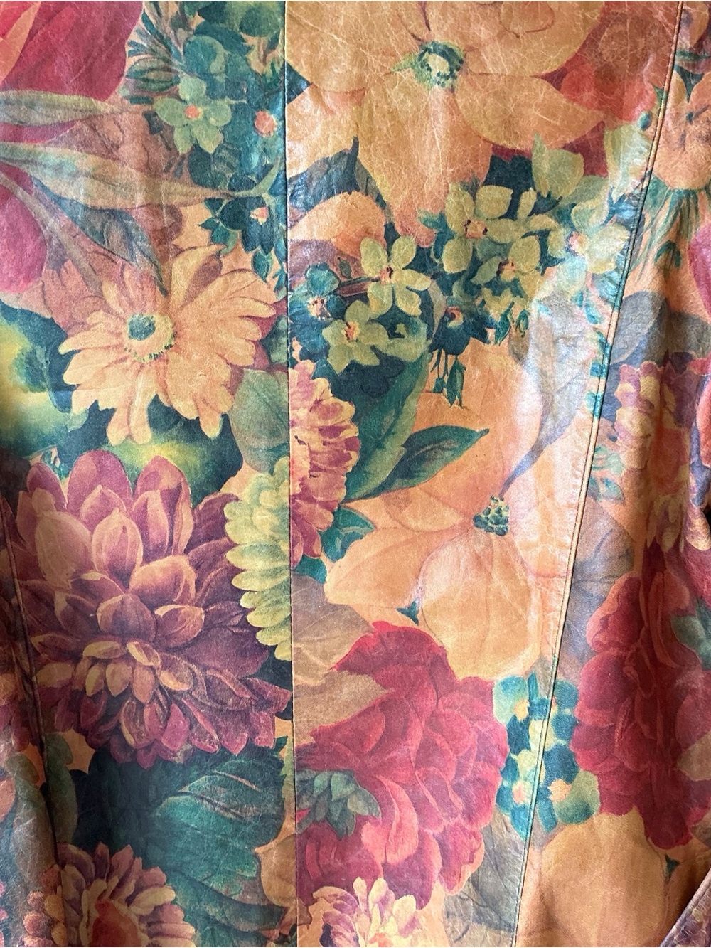 Vintage American Leathers Buenos Aires Floral Leather Jacket Size S - Picture 6 of 13